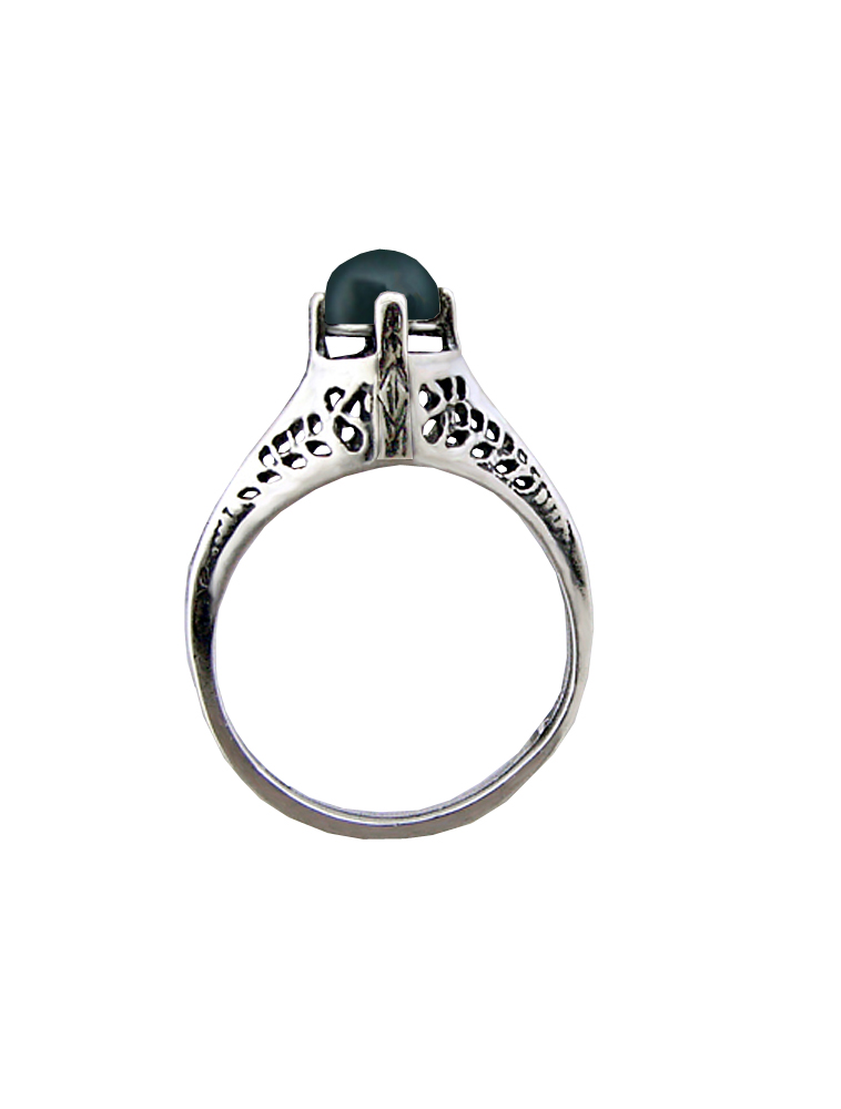 Sterling Silver Gemstone Ring With Bloodstone Size 10
